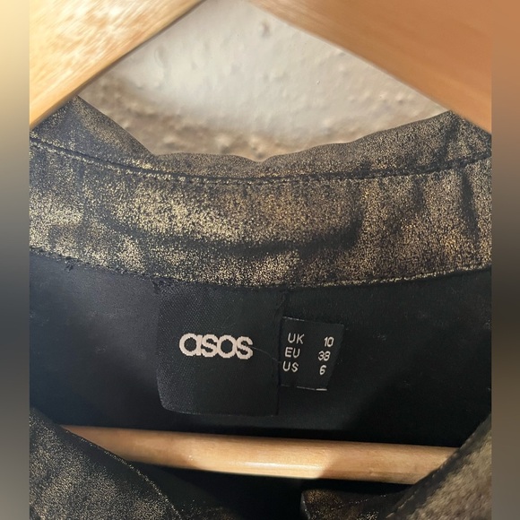Metallic gold ASOS button up shirt - size 6 - Picture 4 of 7